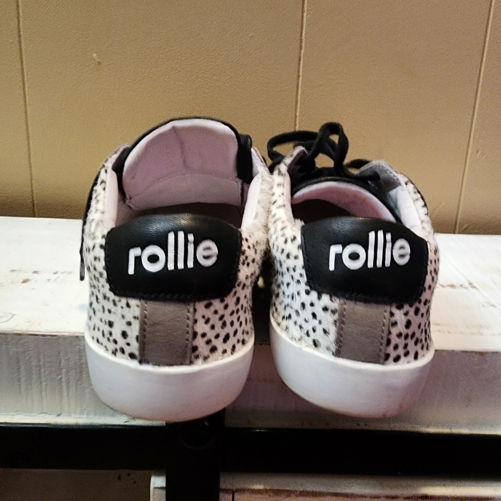 EUC Rollie Snow Leopard Print Haircalf "Enemies Of Gravity", Sneakers - Picture 4 of 7